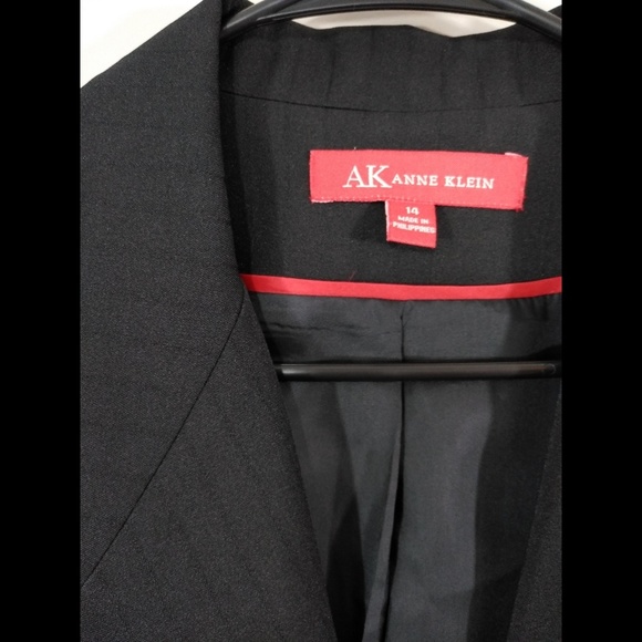 Ann Klein Black Pinstripe Blazer Size 14 - Picture 2 of 6
